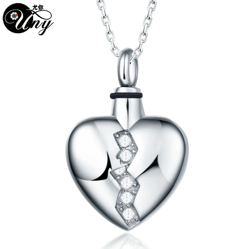 Broken Heart Pet Urn Ash Necklace Pendant