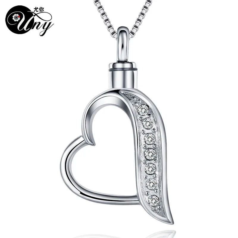 Cremation Keepsake Ash Urn Necklaces Pendants Heart Funeral Pets Ash Pendants