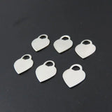 Stainless Steel Blank Stamping Tags Love Heart Charm Pendants