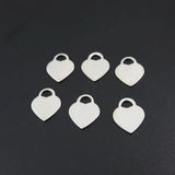 Stainless Steel Blank Stamping Tags Love Heart Charm Pendants