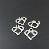 Stainless Steel Love Heart Charm Pendants DIY Jewelry Findings