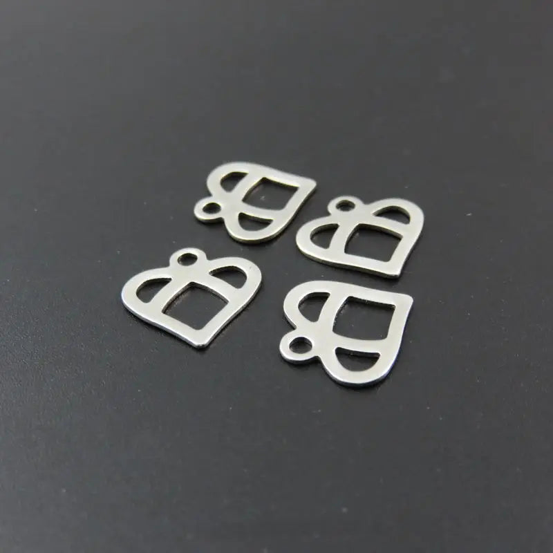 Stainless Steel Love Heart Charm Pendants DIY Jewelry Findings