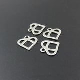 Stainless Steel Love Heart Charm Pendants DIY Jewelry Findings