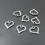 Stainless Steel Heart Charms for DIY Necklace & Bracelet