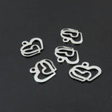 UOK034 Stainless Steel Love Heart Charms Pendant for DIY Necklace & Bracelet