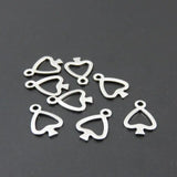 UOK038 Stainless Steel Peach Heart Charms Pendant for DIY Necklace