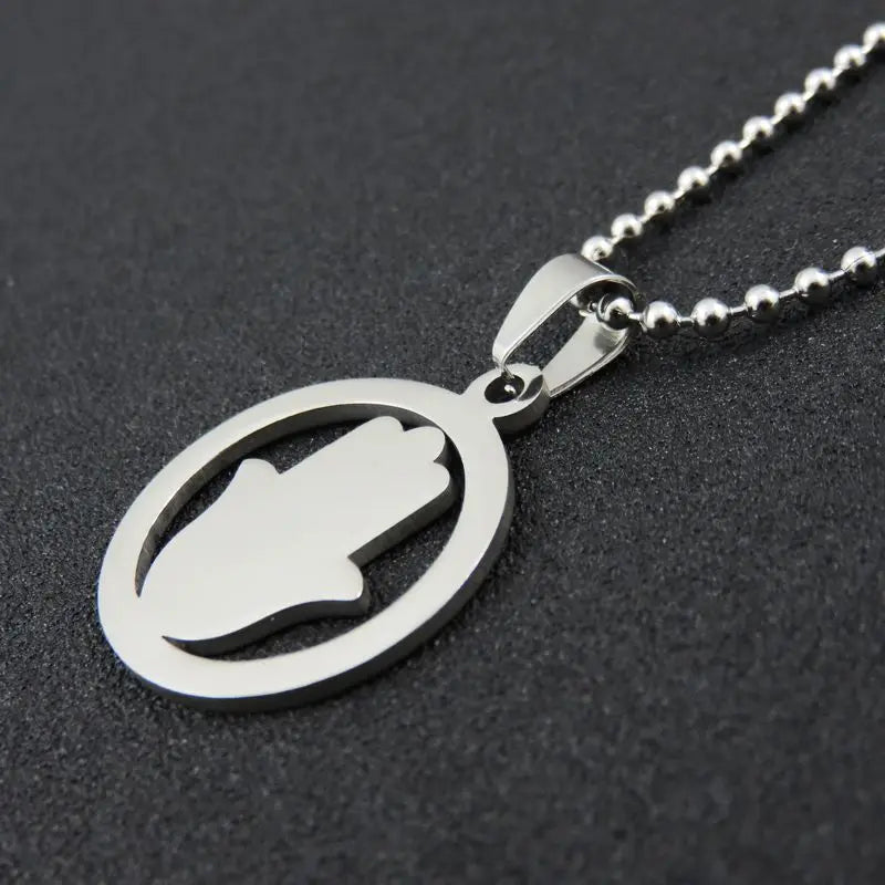 UOK294 Stainless Steel Hand Necklace Pendant Men Women Gift Jewelry