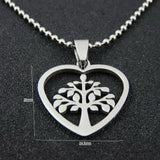 UOK298 Stainless Steel Tree Of Life Necklace Pendant Love Heart