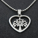 UOK298 Stainless Steel Tree Of Life Necklace Pendant Love Heart