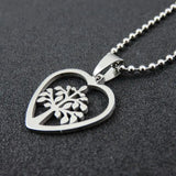 UOK298 Stainless Steel Tree Of Life Necklace Pendant Love Heart