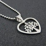 UOK298 Stainless Steel Tree Of Life Necklace Pendant Love Heart