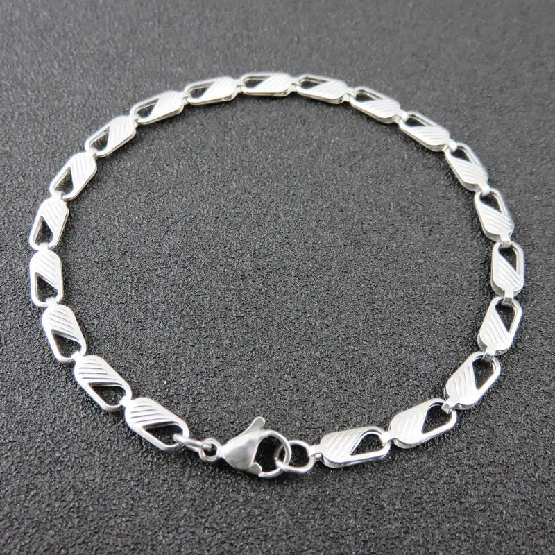 Stainless Steel Link Chain Bracelet for Women Girl's Party Gift