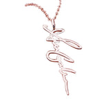 Engraved Necklace Personalized Name Vertical Pendant Steel for Christmas