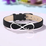Engraved Infinity Name Pendant Bracelets for Men Women