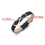 Engraved Infinity Name Pendant Bracelets for Men Women