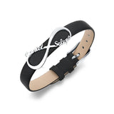 Engraved Infinity Name Pendant Bracelets for Men Women