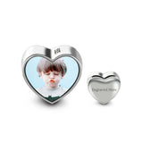Engraved Heart Charm Bracelet - Friendship Silver Jewelry Gift