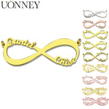 Infinity Heart Name Necklace Stainless Steel Pendant Jewelry Gift