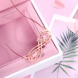 Infinity Heart Name Necklace Stainless Steel Pendant Jewelry Gift