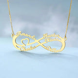 Infinity Heart Name Necklace Stainless Steel Pendant Jewelry Gift