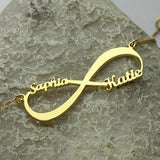 Infinity Heart Name Necklace Stainless Steel Pendant Jewelry Gift