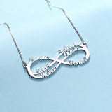 Infinity Heart Name Necklace Stainless Steel Pendant Jewelry Gift
