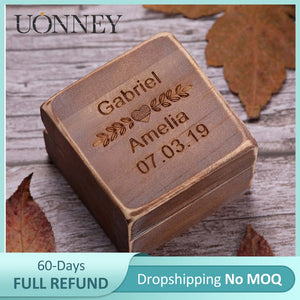 Wooden Mystery Ring Holder Gift Box for Dad
