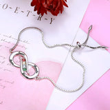 Infinity 4 Names Mother's Bracelet Birthstones in Rose Jewelry Sterling Silver