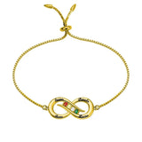 Infinity 4 Names Mother's Bracelet Birthstones in Rose Jewelry Sterling Silver