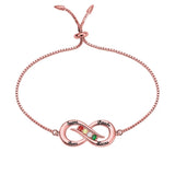 Infinity 4 Names Mother's Bracelet Birthstones in Rose Jewelry Sterling Silver