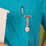 Personalised Name Fob Watch Doctor Nurse Clock Pin Brooch Engrave Gift