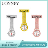 Personalised Name Fob Watch Doctor Nurse Clock Pin Brooch Engrave Gift