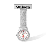 Personalised Name Fob Watch Doctor Nurse Clock Pin Brooch Engrave Gift