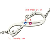 Personalized 925 Silver Infinity Bracelet Name Birthstone Jewelry