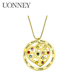 Family Tree of Life Pendant Name Birthstone Necklace