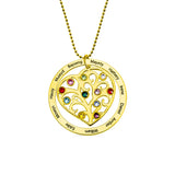 Family Tree of Life Pendant Name Birthstone Necklace