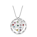 Family Tree of Life Pendant Name Birthstone Necklace