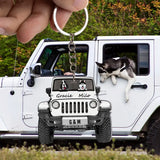 Personalized Jeep Car Dog Keyring Off Road Vehicle Keychain