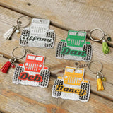 Personalized Jeep Car Dog Keyring Off Road Vehicle Keychain