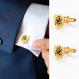 Custom Man Family Crest Cufflinks Wedding Guest Gift