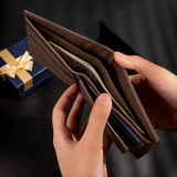 Custom Men Photo Engraved Wallet Short Purse Leather Money Clip