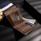 Custom Men Photo Engraved Wallet Short Purse Leather Money Clip