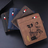 Custom Men Photo Engraved Wallet Short Purse Leather Money Clip
