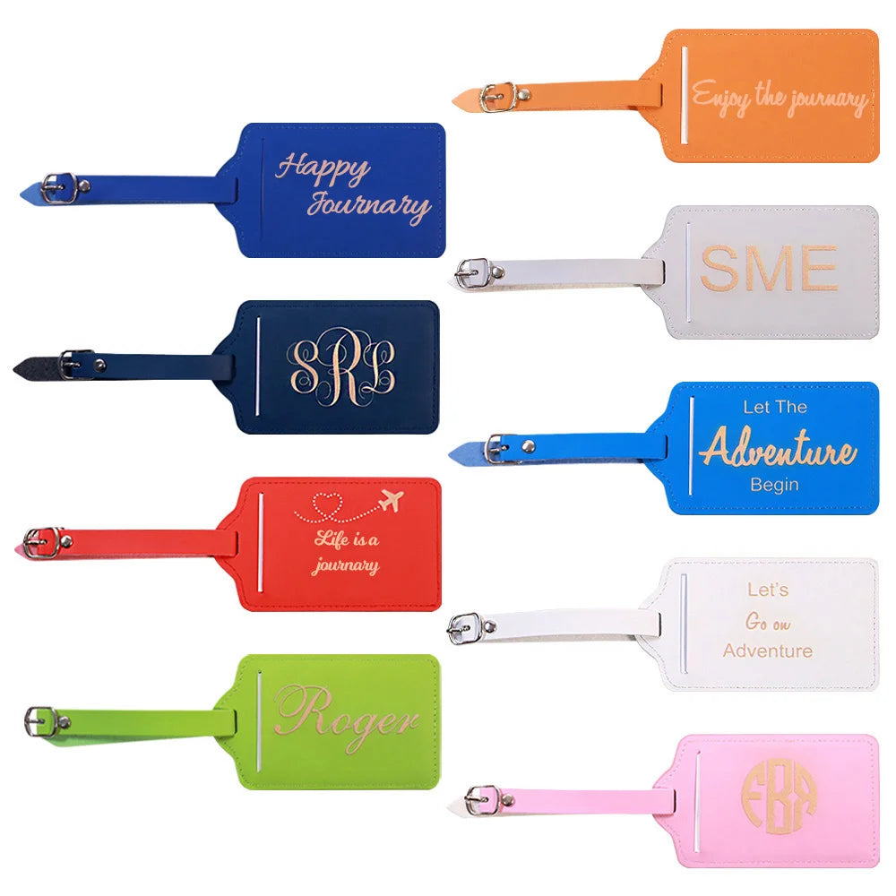 Custom Monogram Leather Luggage Tag for Summer Travel