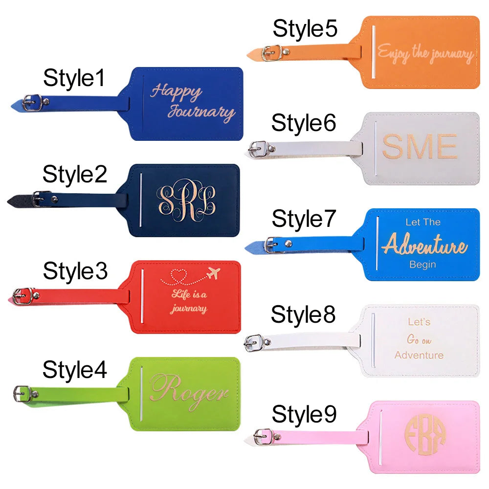 Custom Monogram Leather Luggage Tag for Summer Travel