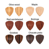 Personalized Wood Guitar Pick with Leather Guitar Shaped Case Keychain