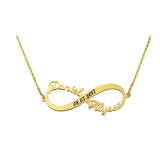 Personalized Name Couple Necklace Date Engraving Charms Infinity Pendants