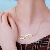 Personalized Name Couple Necklace Date Engraving Charms Infinity Pendants