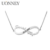 Personalized Name Couple Necklace Date Engraving Charms Infinity Pendants
