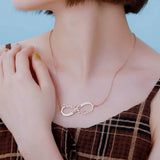 Personalized Name Couple Necklace Date Engraving Charms Infinity Pendants